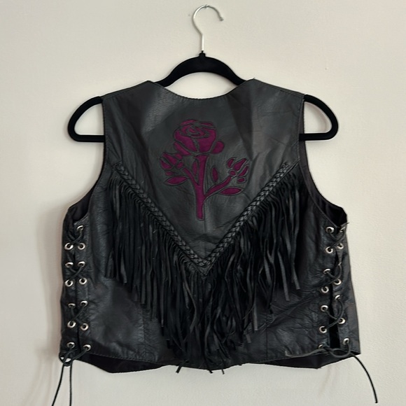 Vintage Leather Rose Corset Vest - Picture 8 of 12